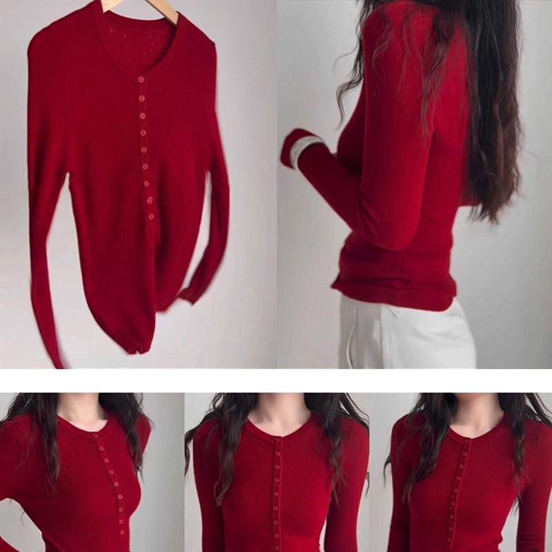 Maillard Women's Retro Wool Henley Pullover - Autumn/Winter Knitwear