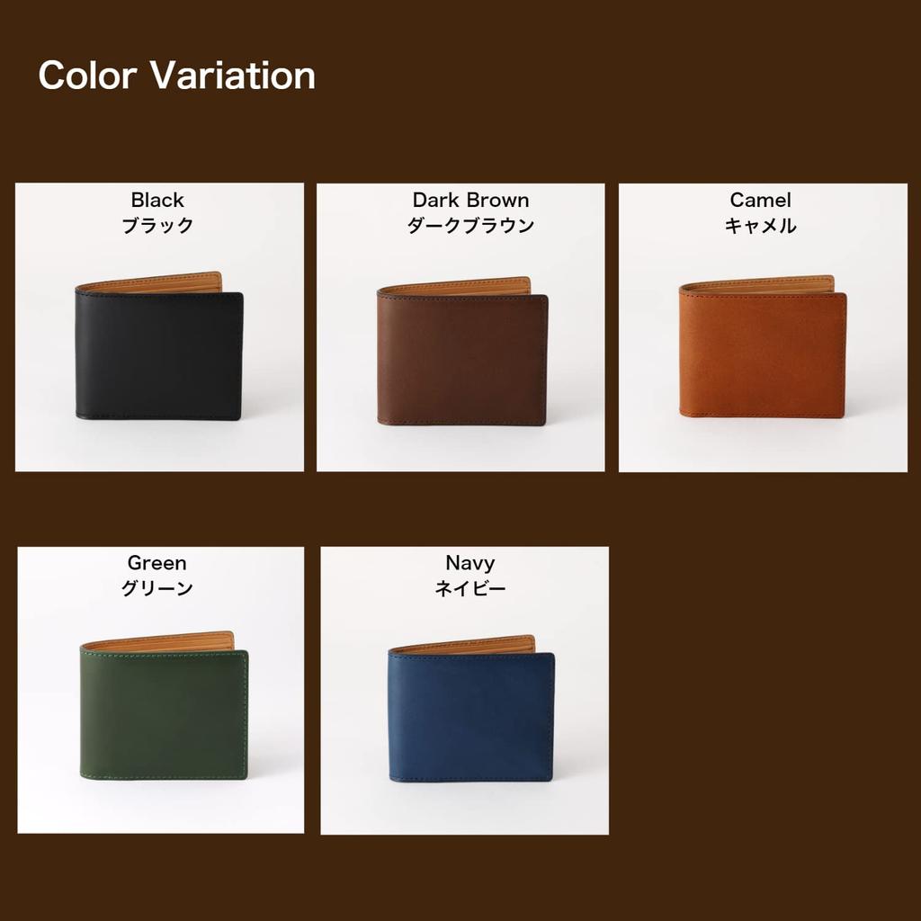 Мужской кошелек-бифолд Bell la bell (Темно-синийБез монетного кармана) Натуральная кожа с отделениями для карт и купюр, тонкий дизайн (Сделано в японии) Баттеро