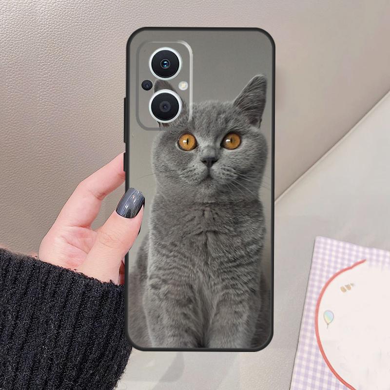 Чехол для кошки Британская короткошерстная для OPPO Reno 12 14 13 11 10 Pro 11F 12F 13F 14F 7 8 Lite Чехол OPPO Find X6 X5 X8 X9 Pro