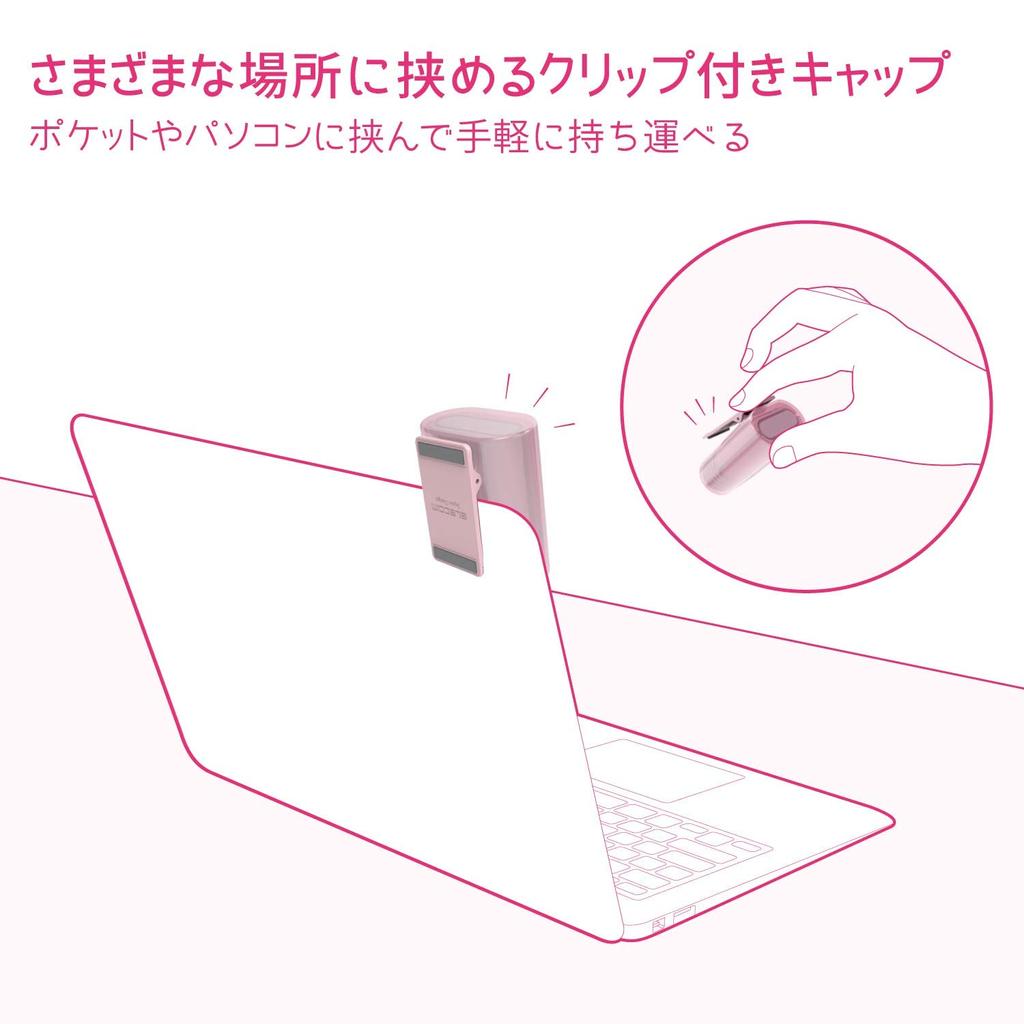 ELECOM Portable Mouse Bluetooth 3 Button Quiet Click Noise Reduction Mobile Rechargeable CAPCLIP Pink 95% M-CC2BRSPN-G