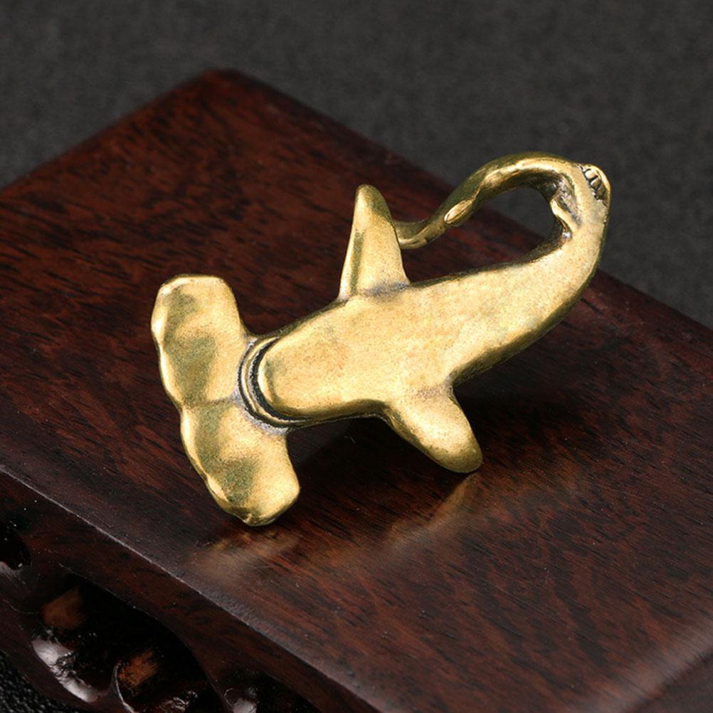 Латунная акула орнамент статуэтка настольная медная поделка декор мини скульптура статуэтка офис