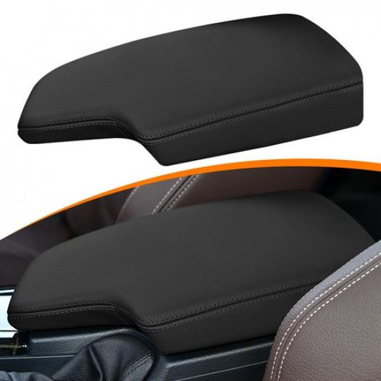 Black PU Leather Armrest Center Console Lid Cover For BMW 3 Series 2013-