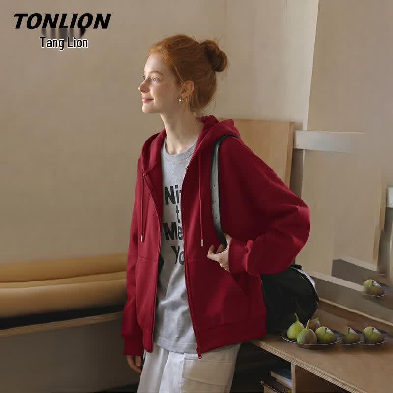 Женская толстовка с капюшоном на молнии TonLion