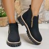 Женские ботинки Мартина большого размера в стиле ретро на массивной подошве Новые осенне-зимние стильные ботильоны на молнии сбоку