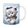 Adorable 3D Cat Pattern Ceramic Mug Cute Kitten Coffee Mug Smooth Tea Milk Cup Funny Christmas Birthday Gift For Cat Lovers