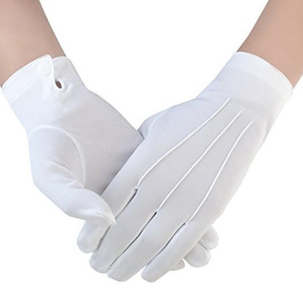 Adult White Gloves for Ceremony School Boys and Girls White Elastic Gloves for Dress Etiquette Gloves Stage Performances