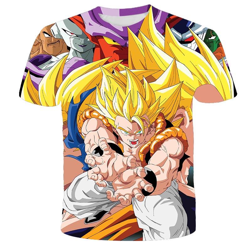 Футболка Dragon Ball для детей, футболки, аниме-фигурки, футболка Son Goku Super Saiyan, футболки для мальчиков, детская одежда, летняя одежда с коротким рукавом