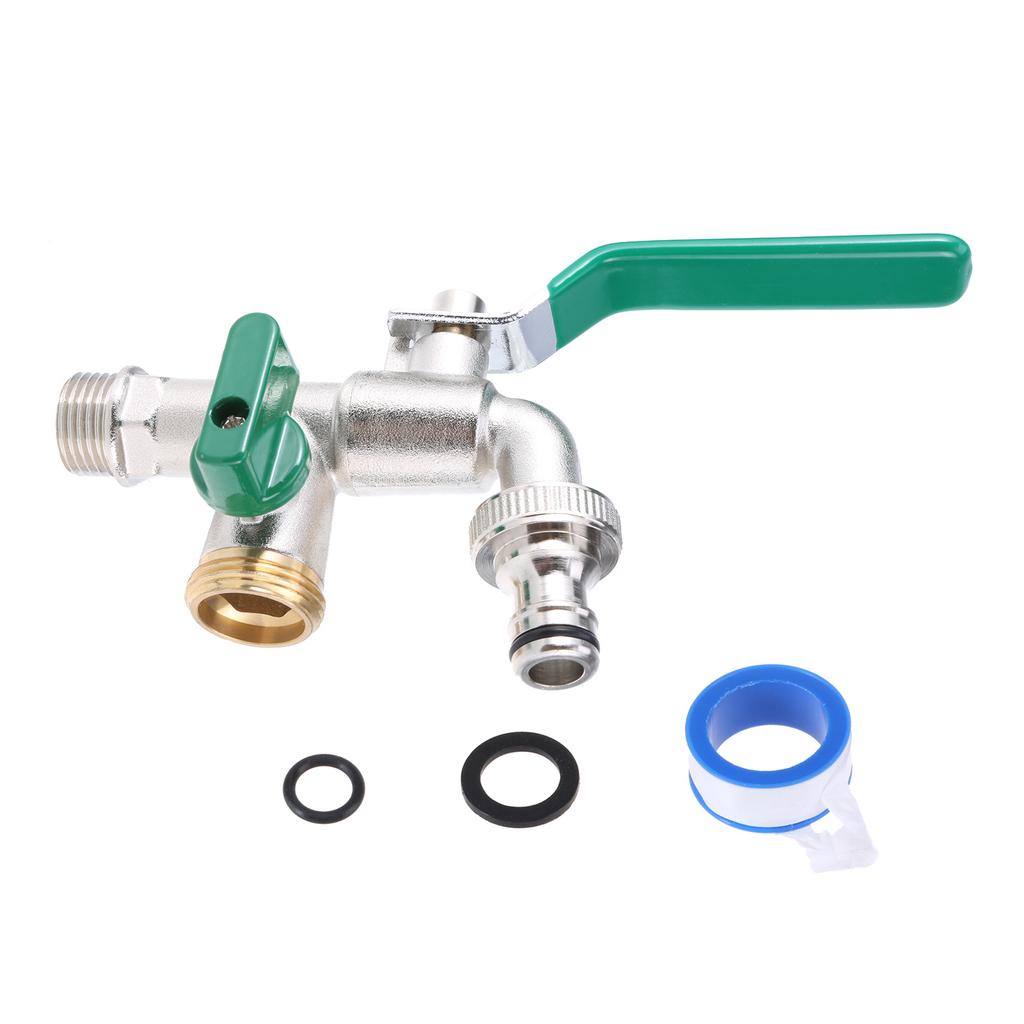 Двойной контроль Садовый шланг Кран с быстросъемными соединениями Нержавеющая сталь Наружный водопроводный кран Универсальный кран Садовый кран