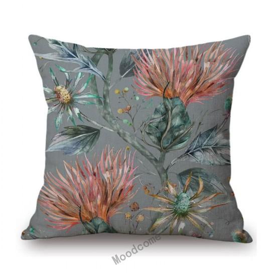 Home Decoration Flower Floral Oil Painting Sofa Throw Pillow Case Cotton Linen Bench Chair Seat Cushion Cover