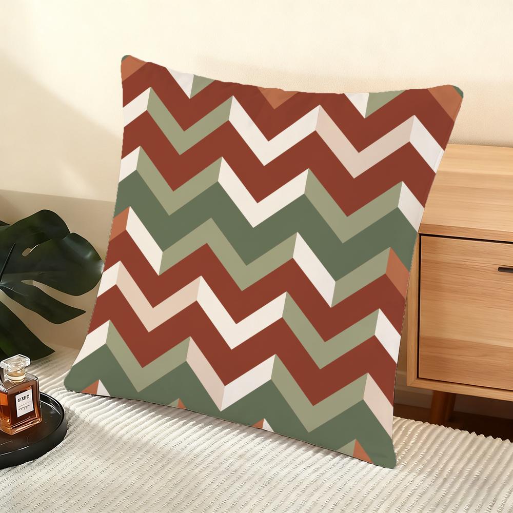 Calm Geometric Color Cushion Cover Soft Short Plush Pillow Cover Smooth Cozy Texture Aesthetic Cushion Case Home Decor