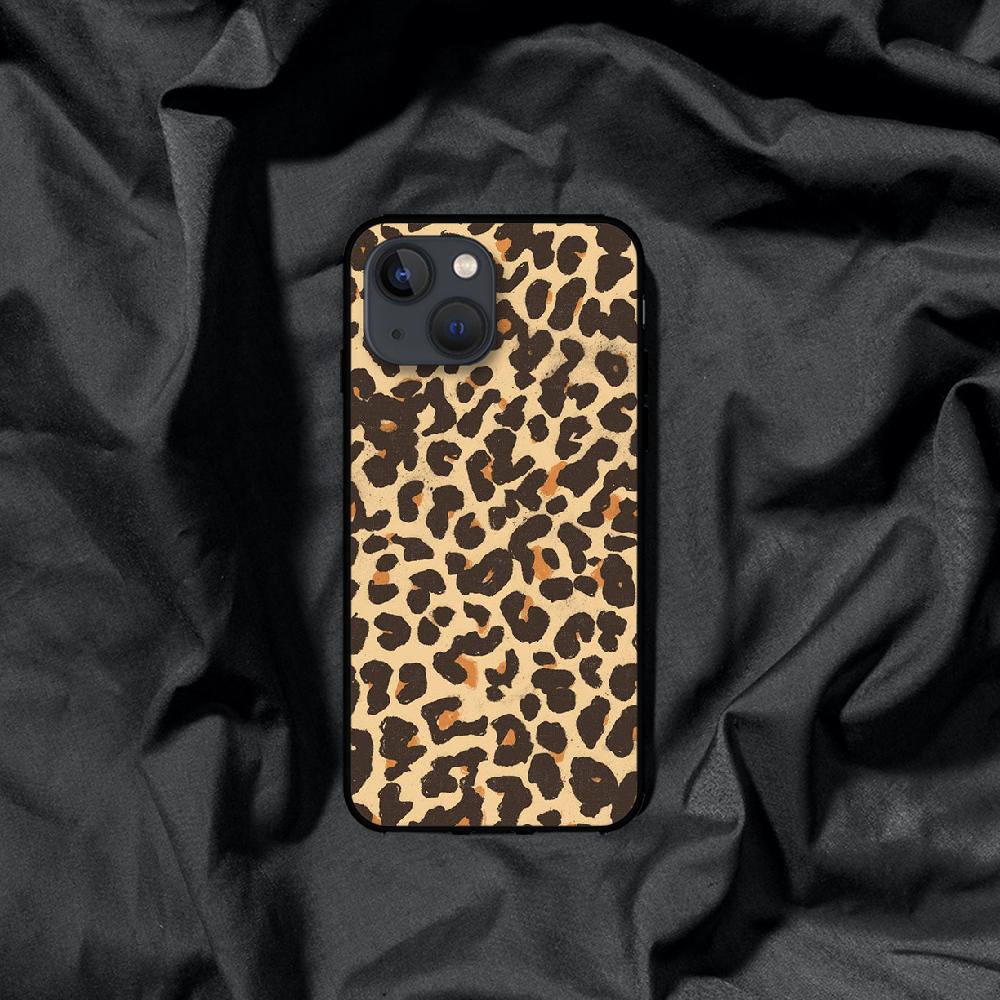 Ультратонкий чехол из ТПУ с леопардовым принтом для iPhone 6-16ProMax/SamsungS7-S24Ultra/Redmi13TPro - ударопрочный, устойчивый к царапинам, рельефный чехол CameraSafe