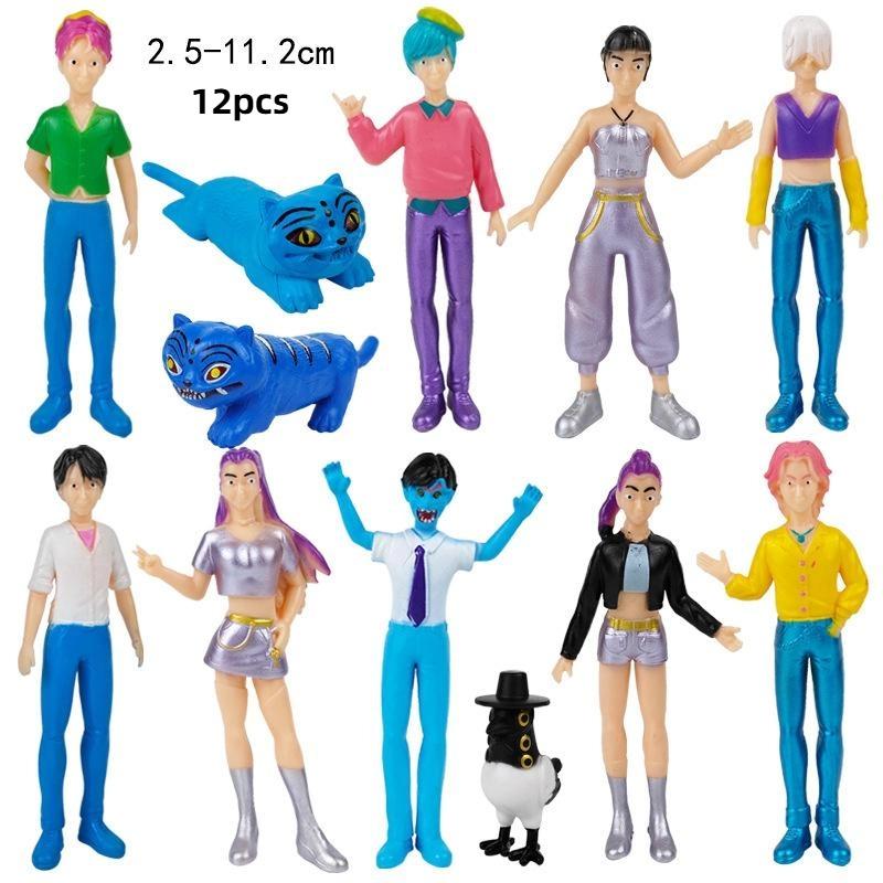 5/6/12 шт. Аниме K-pop Истребители демонов Фигурка Модель Игрушка Мультяшные Игровые Периферийные Устройства Украшение Стола Коллекционные Фигурки Модель Игрушка Подарок