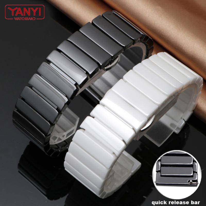 Керамический ремешок для часов 16 мм, браслет, ремешок для часов 20 мм, 22 мм для huawei samsung, быстросъемный ремешок для наручных часов, ремешок для часов 18 мм