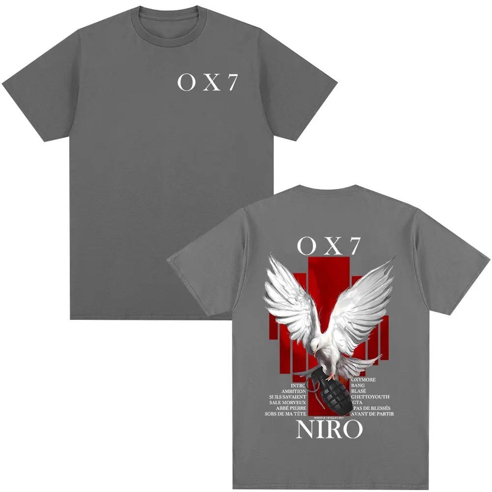 2026 Rapper Niro OX7 Album Merch T Shirt Unisex Unisex Hip Hop Fashion Pop Music Short Sleeve Male Casual Cotton Vintage Tshirt