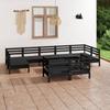 Day and Night - Day and Night Garden Furniture Set 10 Pieces Solid Black Pine Wood