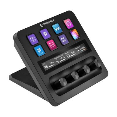 Elgato Stream Deck Audio Live Production и студийный контроллер для контента Настраиваемая сенсорная полоса и циферблаты и ЖК-дисплей Совместимость +, Микшер, Создатели,