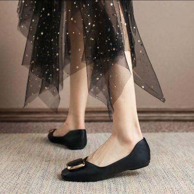 2025 новая обувь на плоской подошве, женская обувь, корейская версия, обувь интернет-знаменитости, весенне-летняя обувь с мелким вырезом, фея, квадратный носок, мягкая-