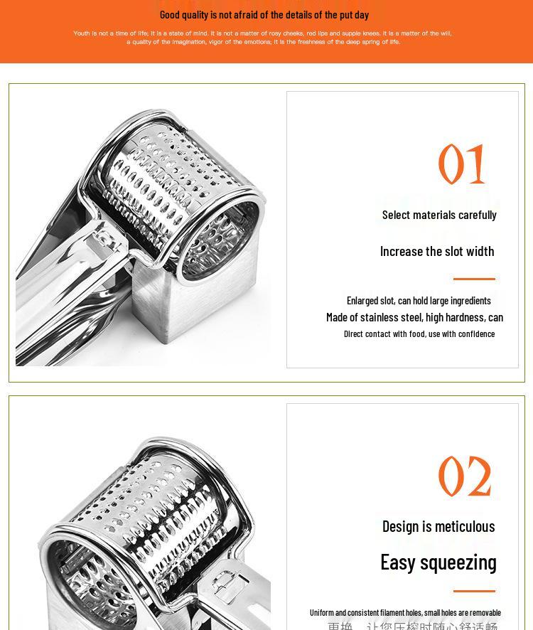 Ручная роторная терка для сыра из нержавеющей стали