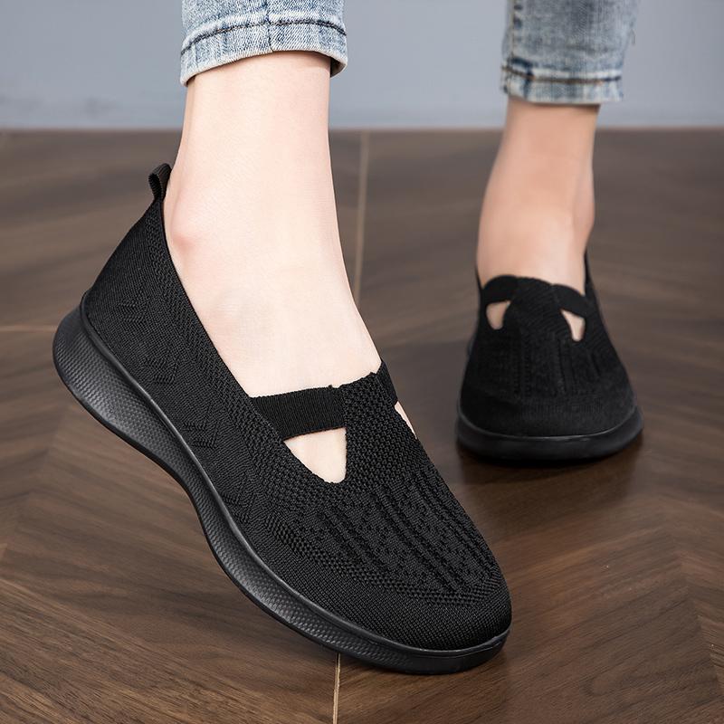 Мода 2024 года, летняя новая женская модная удобная повседневная женская обувь на мягкой подошве, дышащая, плоская, больших размеров, прогулочная обувь для женщин
