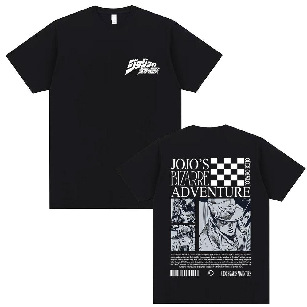 Anime JoJos Bizarre Adventure Star Platinum Kujo Jotaro Tshirt Men Cotton Casual Oversized T Shirt Unisex Fashion Streetwear