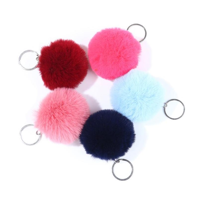 1PC Soft Fur Ball Pendant Key Chains Keychain Fur Fluffy Pendant Jewelry Decoration Women