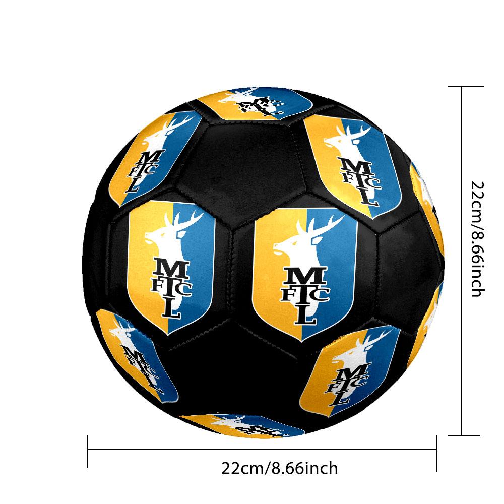 Mansfield Town Soccer Ball Size 5 Colorful Machine Stitched PVC Competition Ready Durable High-Bounce