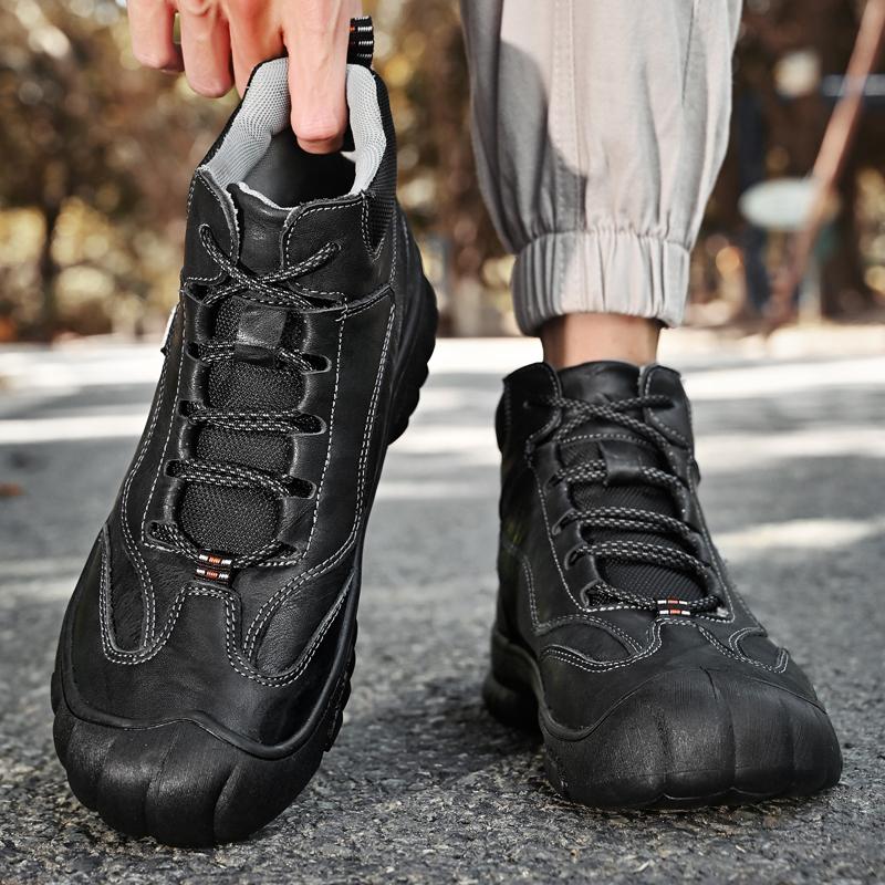 Модная мужская обувь, новые походные мужские ботинки, люксовая брендовая обувь для активного отдыха, мужские ботинки из натуральной кожи, зимние ботинки для скалолазания, теплые плюшевые меховые ботинки