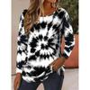 Fashionable Loose Casual Versatile Top Colorful Long Sleeved Round Neck Women's T-shirts