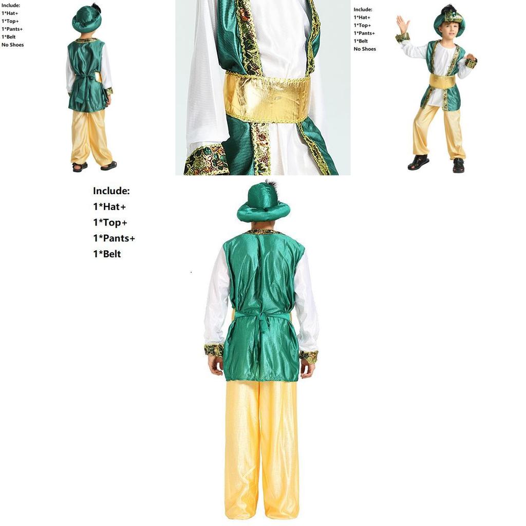 Изысканный мальчишеский костюм на Хэллоуин для вечеринок в стиле арабского принца или короля