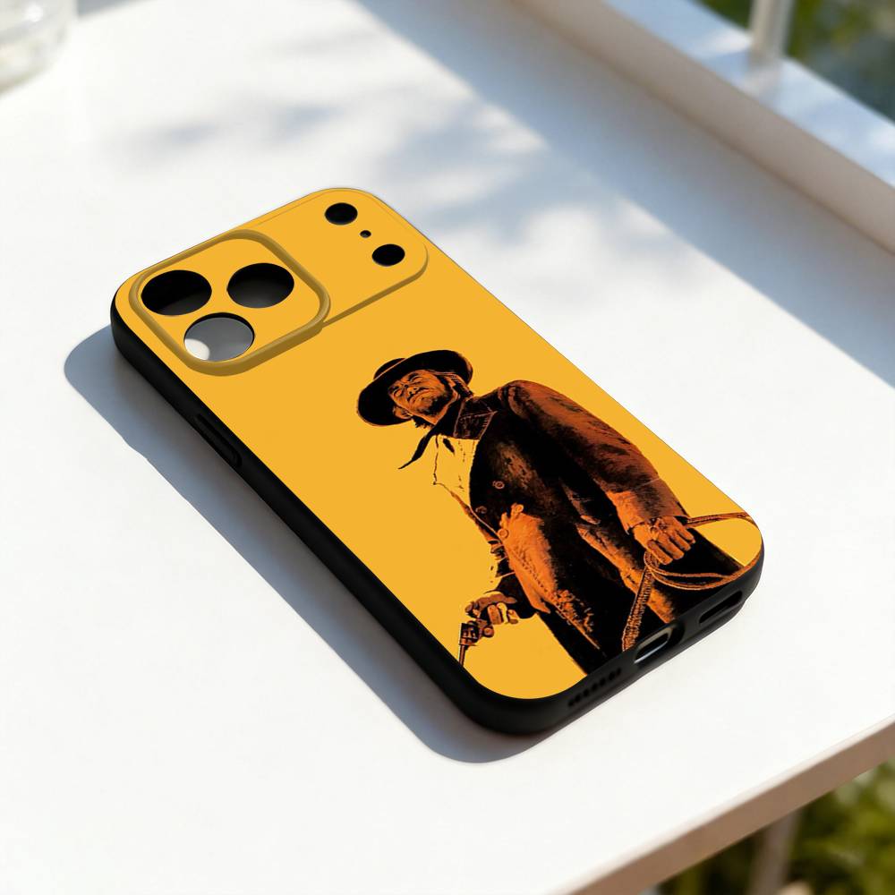 Cool Clint EastwoodS Cowboy Phone Case For iPhone 11,12,13,14,15,16,17,Pro,Max,Plus,E,SE4,Air,Mini Black Soft Cover