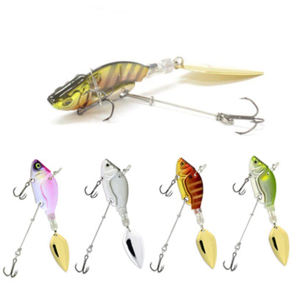 44mm/13.6g Spoon Metal Sequin Vibration Treble Hook VIB Lure Wobblers Crankbaits Metal Fishing Bait