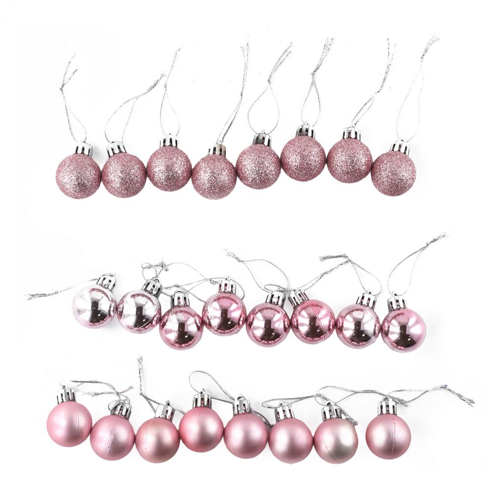 Elevate the Festivewith Pink Christmas Ball Ornaments Set of 24