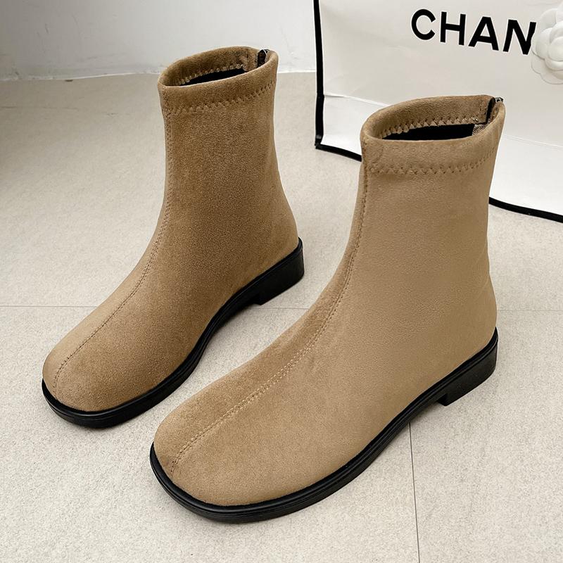 Зимние туфли на плоской подошве из замши женские ботильоны короткие плюшевые теплые дизайнерские хлопковые туфли 2025 года трендовые нескользящие удобные новые женские ботинки