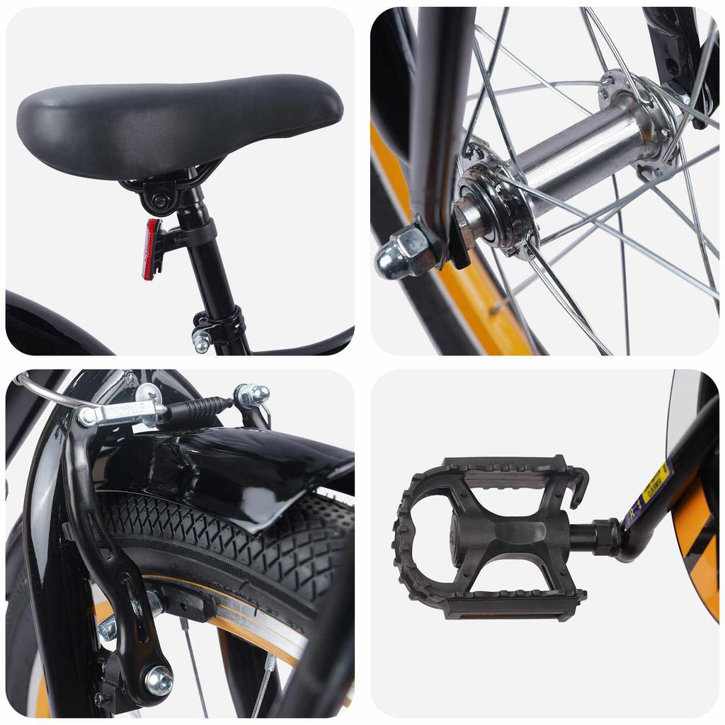 Kids Bike 20 Inch for Ages 6 11 Orange and Black