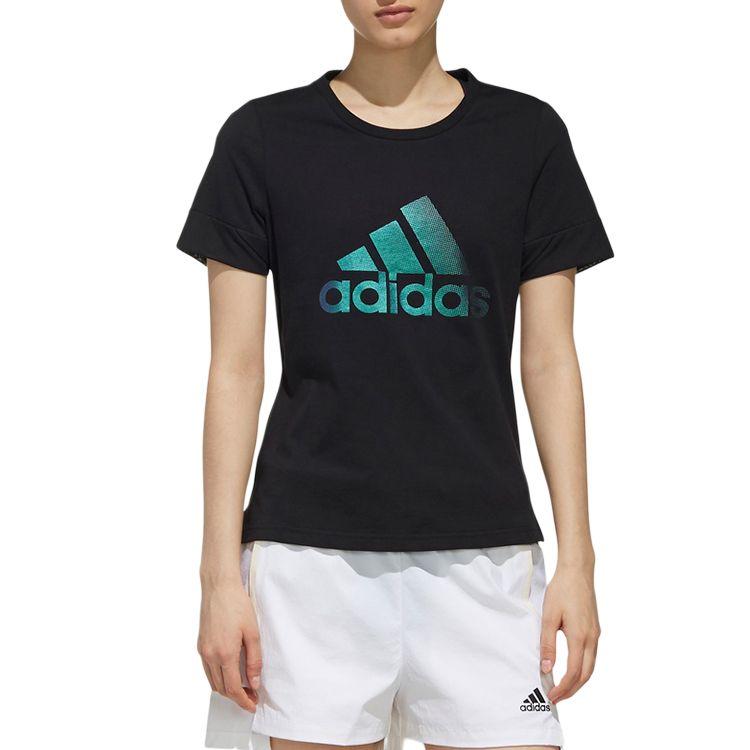 adidas Футболки женские черные с круглым вырезом умеренные DY8637