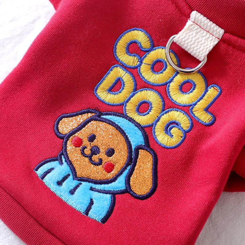 Spot Dog Fashion Trend Crew Neck Hatless Sweater Small Dog English Cartoon Embroidered Two-legged Clothing