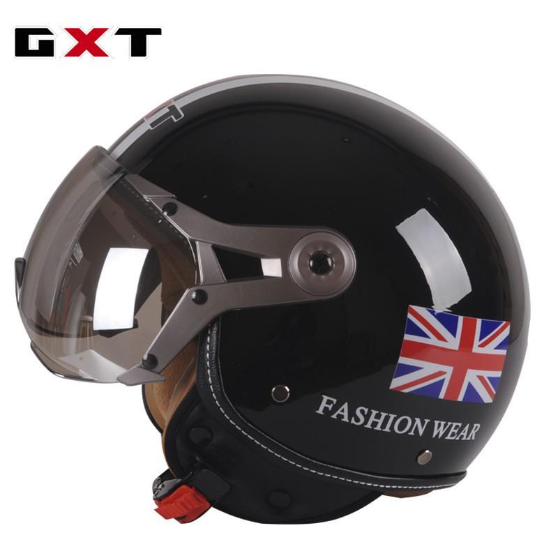 GXT Open Face Motorcycle Helmet Retro Style Men Women All Season Use