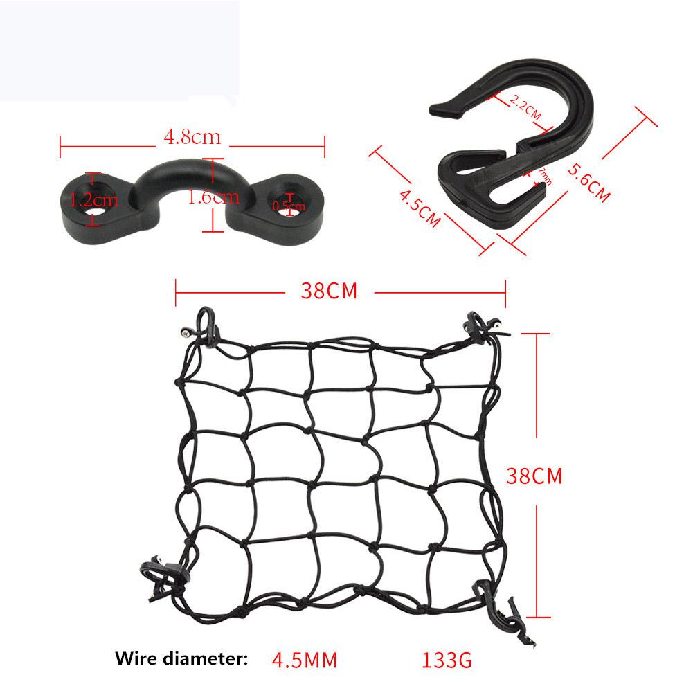 Deck Cargo Bungee Net Elastic Mesh & Lashing Hooks Kayak rigging for Canoe Marine Boat Kayak