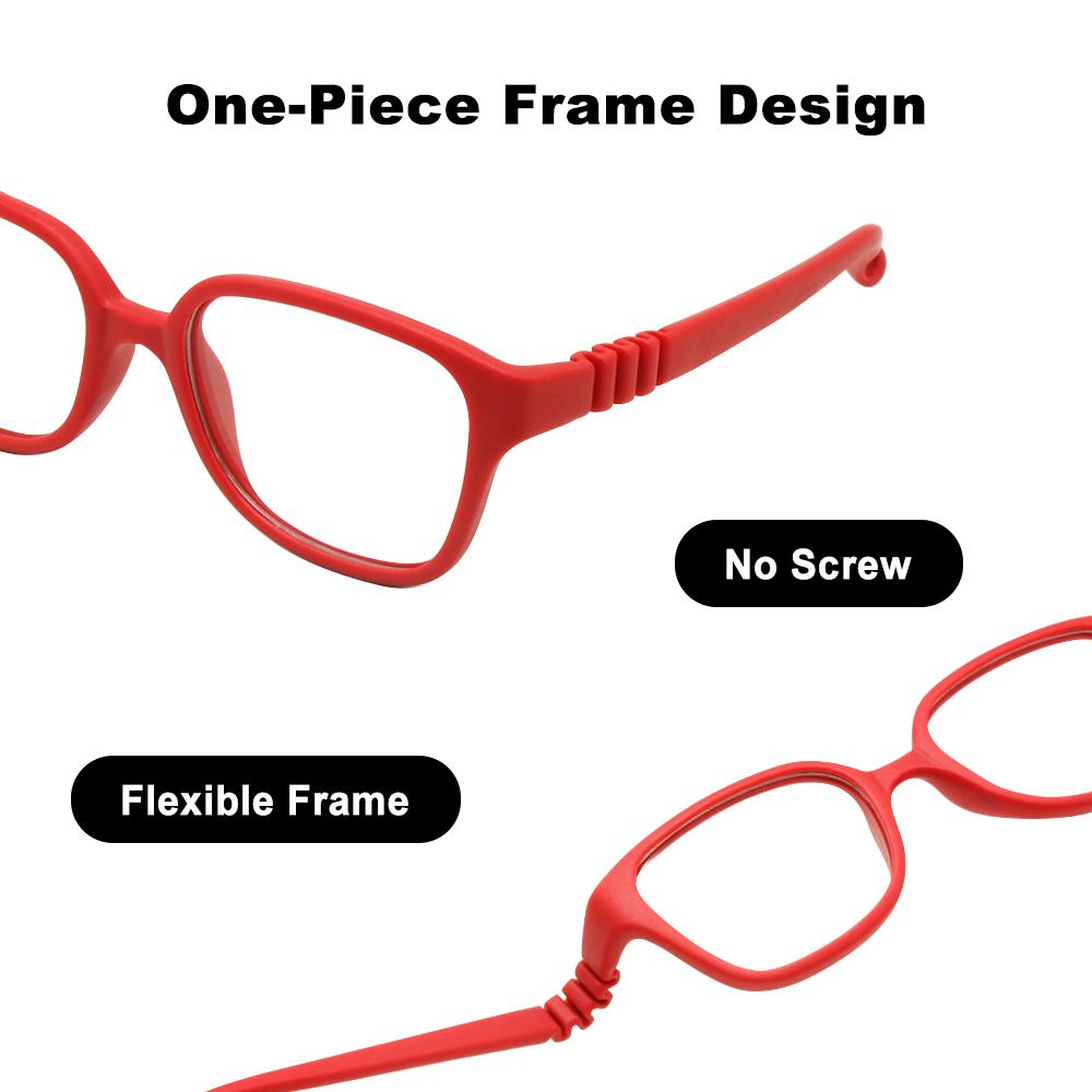 Bendable Kids Glasses Frame with Strap Size 44/15 No Screw One-piece Optical Glasses for Boys Girls 3-5Y