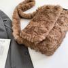 Fashionable Flap Clutch Purse Bag Soft Faux Fur Small Shoulder Bags For Women 2025 Winter Trend Korean Plush Handbags Crossbody Bag