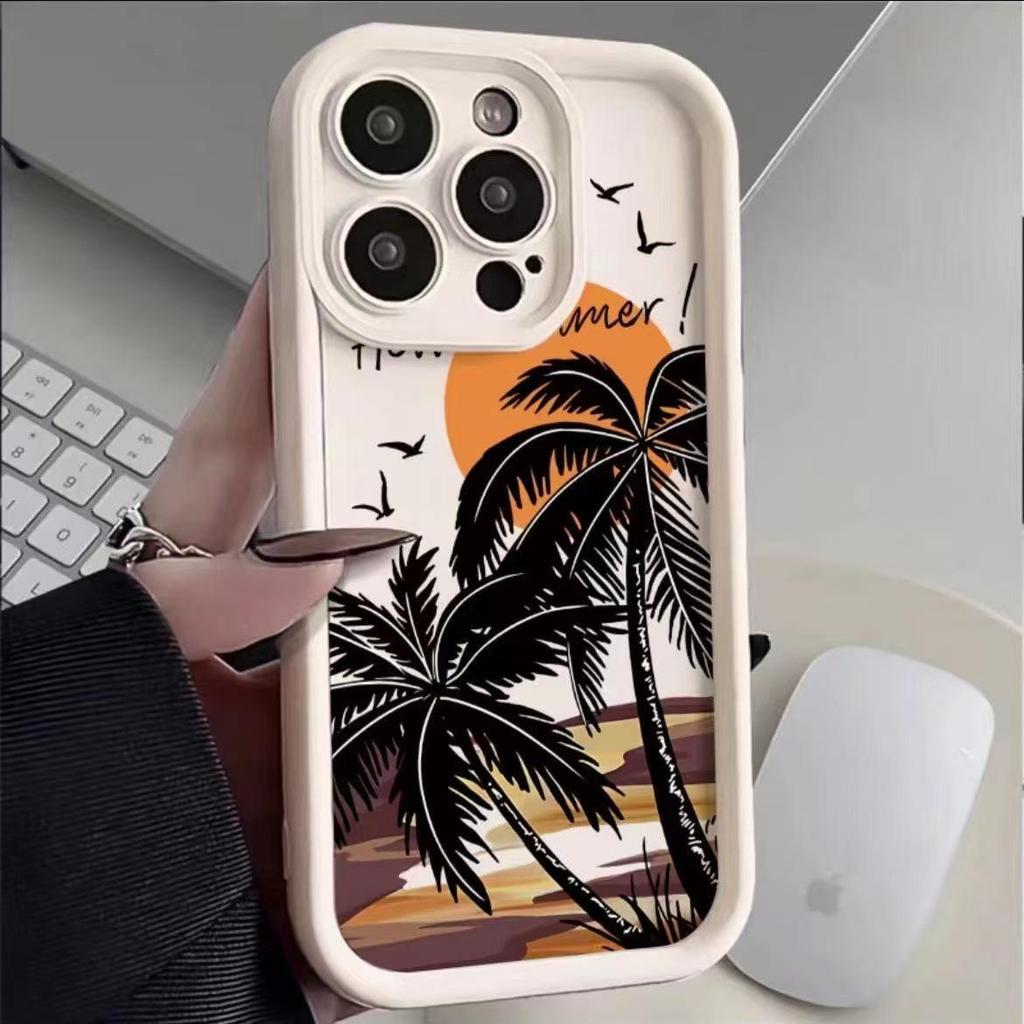 Чехол для iPhone 17Pro с изображением кокосовой пальмы на закате, Эстетичный защитный чехол для iPhone 16Pro, 15, 14, 13