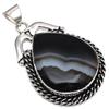Pendant Grey Botswana Agate Gemstone Mother's Day Gift Silver Jewelry 2.25"