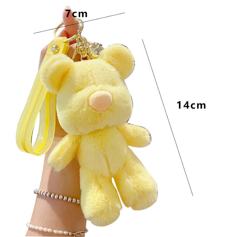 Colored Delightful Candy Plush Bear Keychain Cute Cartoon Pendant For Stylish Girls