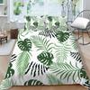 Family Bedding Single Double Bed Full Size Plant Printing Series Bedding Leaf Pattern Pillowcase and Quilt Cover Washable Home Decoration