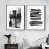 Abstract Brush Strokes Black and White Ink Canvas Printing Paintings Posters Wall Art Pictures for Living Room Home Decoration
