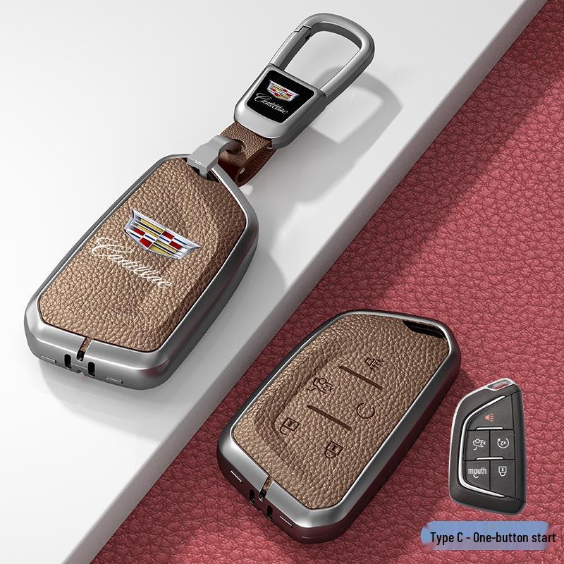 Кожаный чехол для ключа для Cadillac XT5/CT6/XT4/XTS и ATSL – Унисекс-дизайн с пряжкой