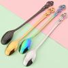 4Pcs Juice Coffee Stirring Cutlery Set Vintage Colorful Teaspoon Dinnerware Ice Cream Long Handle Scoop Tableware Kitchen Tools