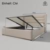 Lit de rangement - MUVOE - 160x200 cm - Matelas et sommier inclus - Beige - Design moderne
