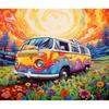 Painting By Number Kits Colorful Bus With Frame Landscape Handicrafts Coloring By Numbers Flowers For Home Decors