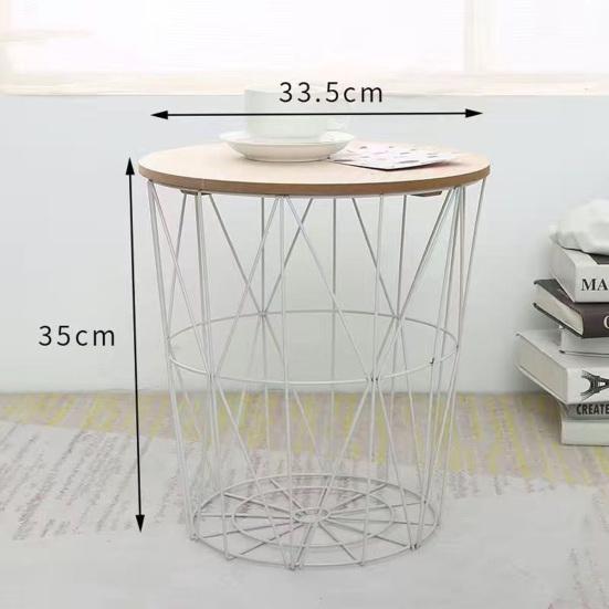 Круглый журнальный столик со съемной деревянной крышкой. Прочный многофункциональный домашний офис для гостиной.